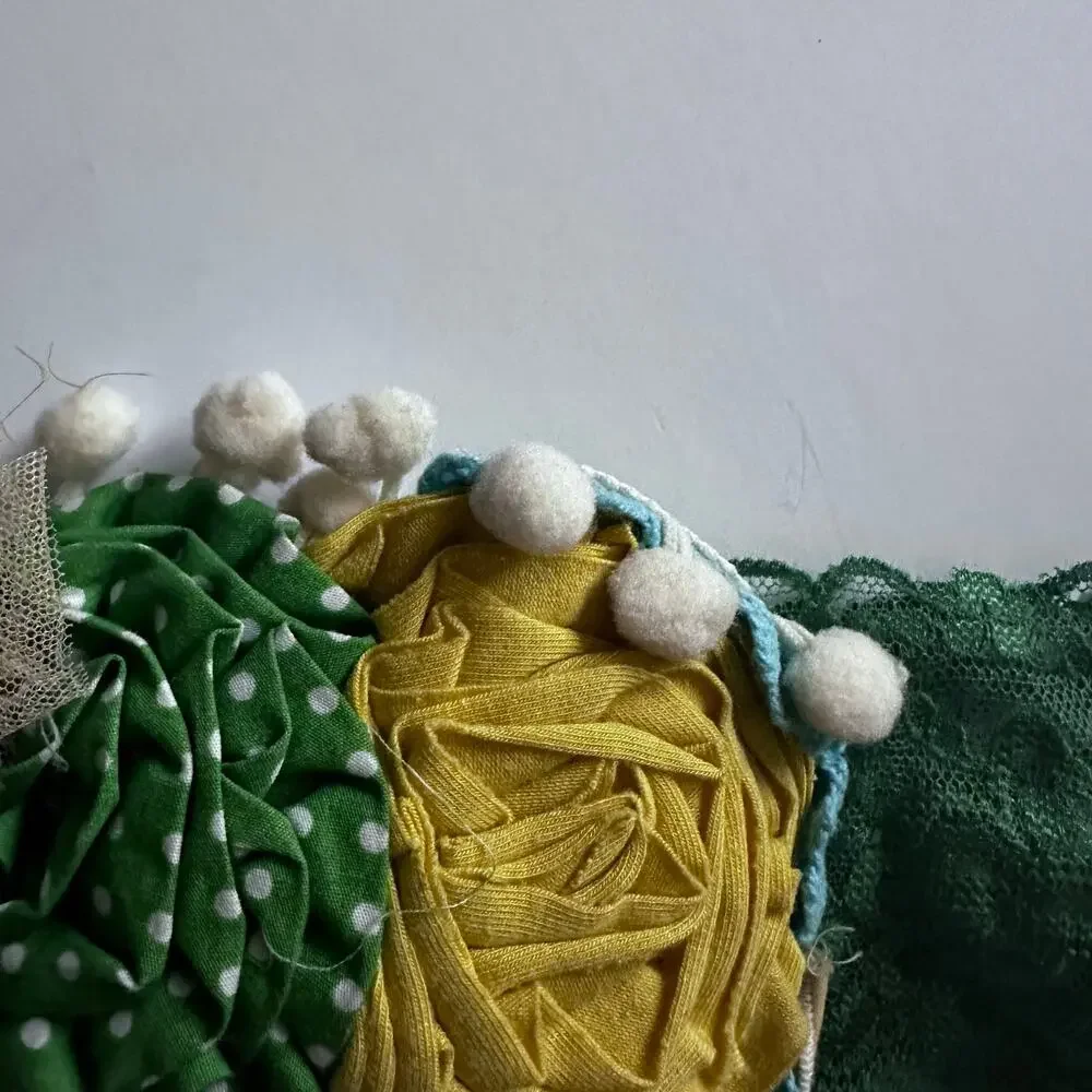 Persnickety Festive Lace Headband with Green and Yellow Floral Detail